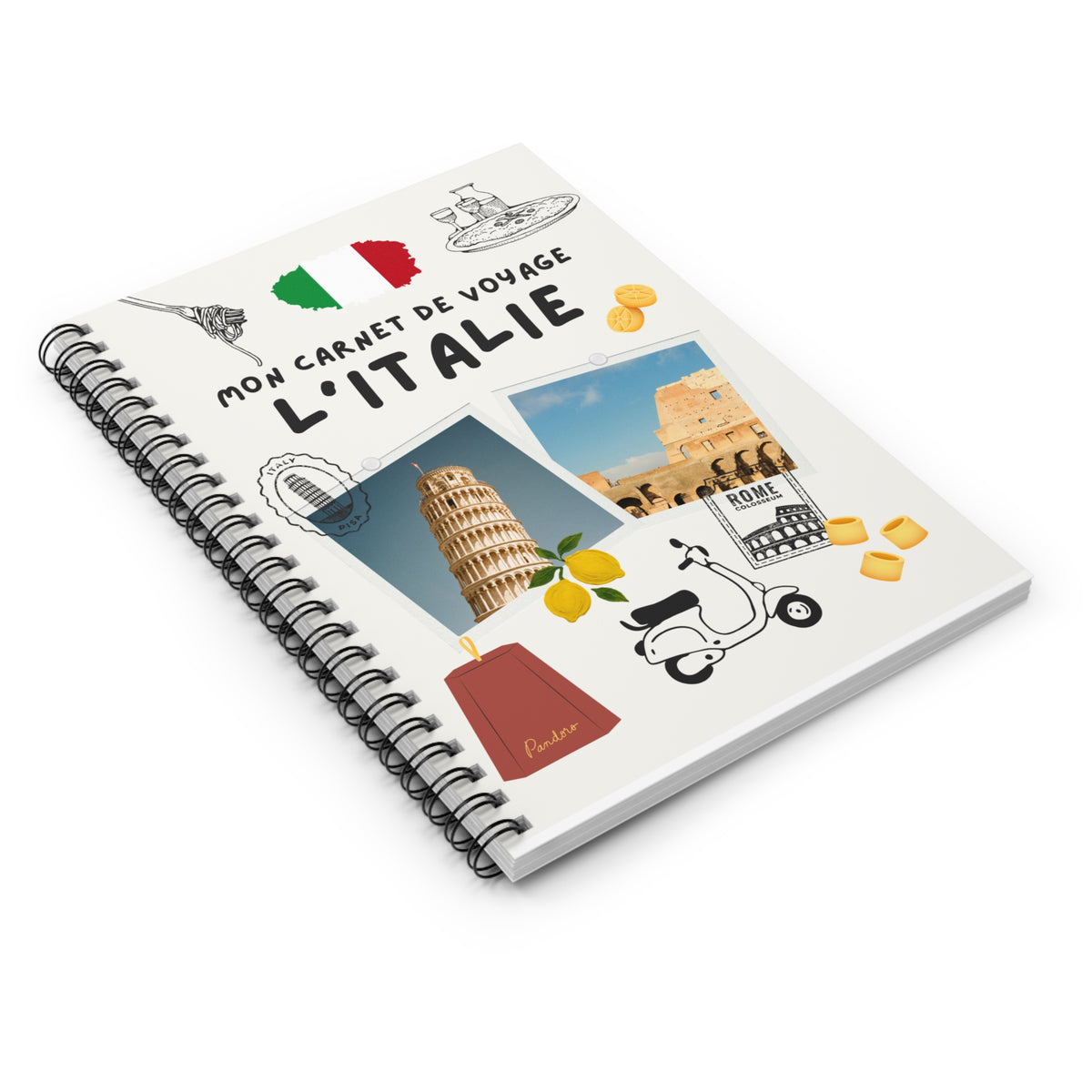 Italy Travel Notebook — "Mon Carnet de Voyage L'Italie" Spiral Journal