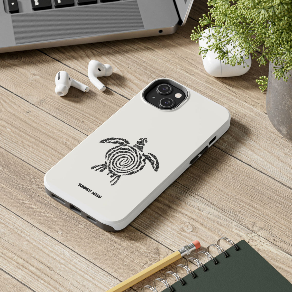 Turtle Spiral Tough Phone Case — "Summer Mood" Protective iPhone Cover