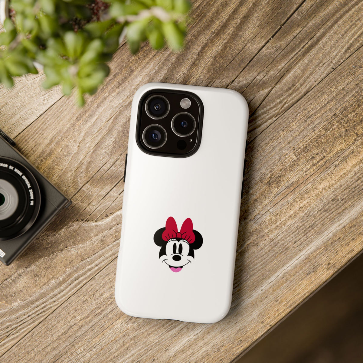 Minnie Mouse Tough Phone Case — Cute Red Bow Protective iPhone Cover
