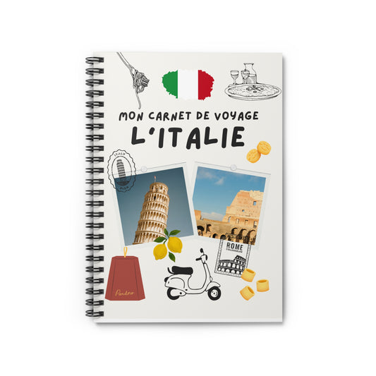 Italy Travel Notebook — "Mon Carnet de Voyage L'Italie" Spiral Journal