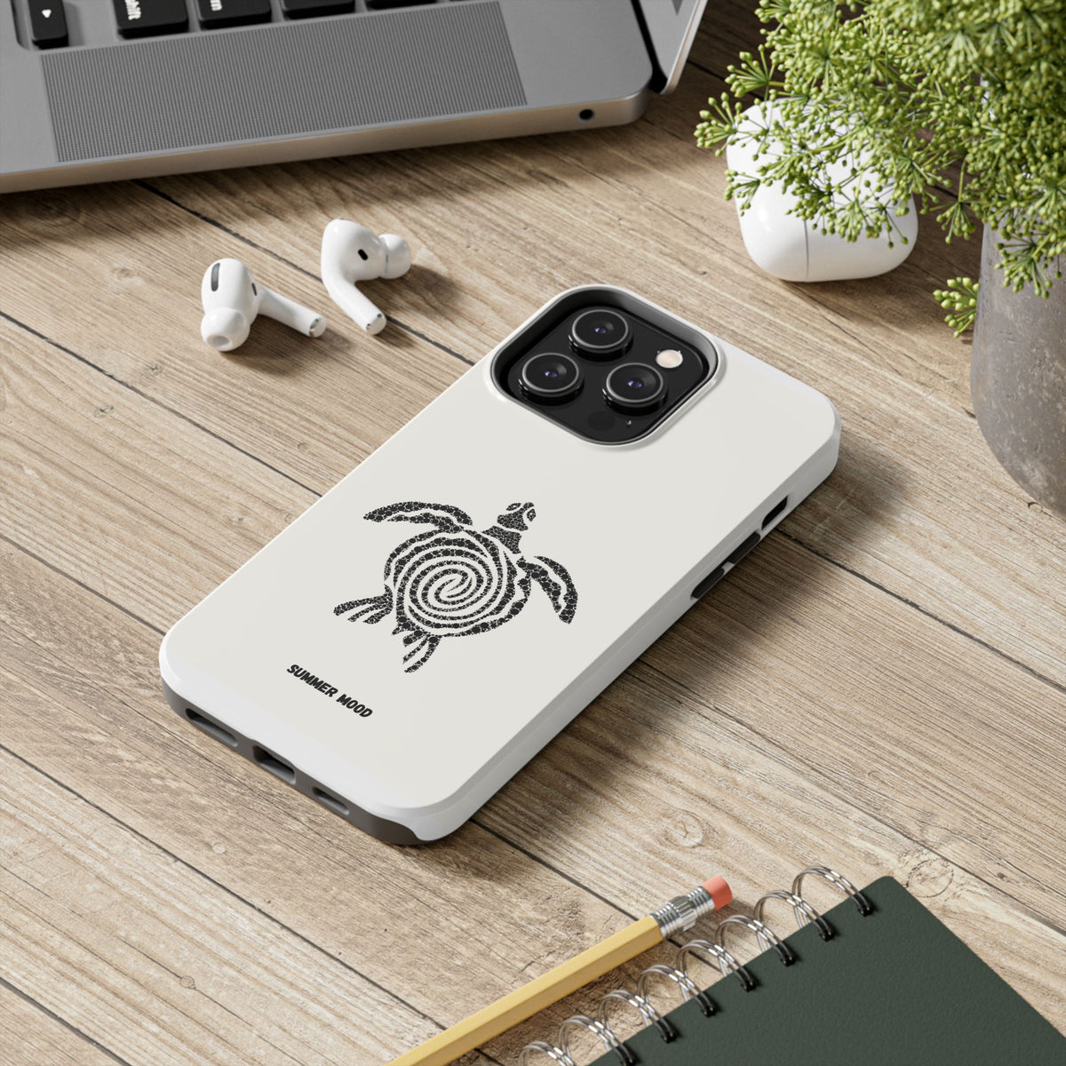 Turtle Spiral Tough Phone Case — "Summer Mood" Protective iPhone Cover