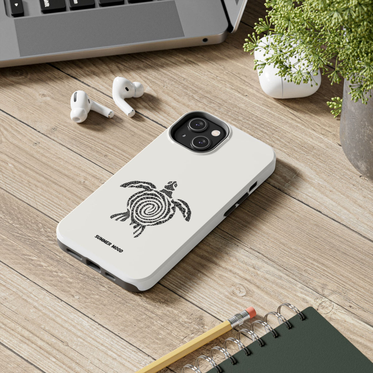 Turtle Spiral Tough Phone Case — "Summer Mood" Protective iPhone Cover