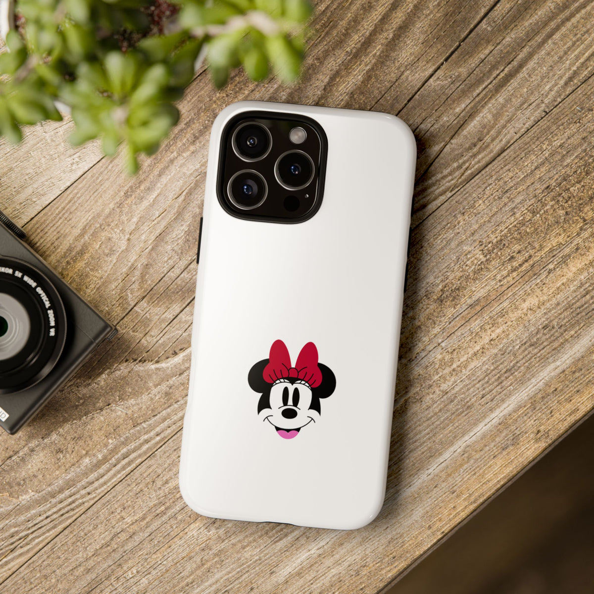 Minnie Mouse Tough Phone Case — Cute Red Bow Protective iPhone Cover