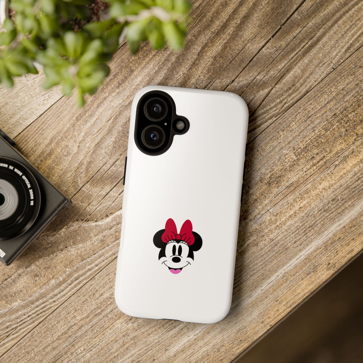 Minnie Mouse Tough Phone Case — Cute Red Bow Protective iPhone Cover