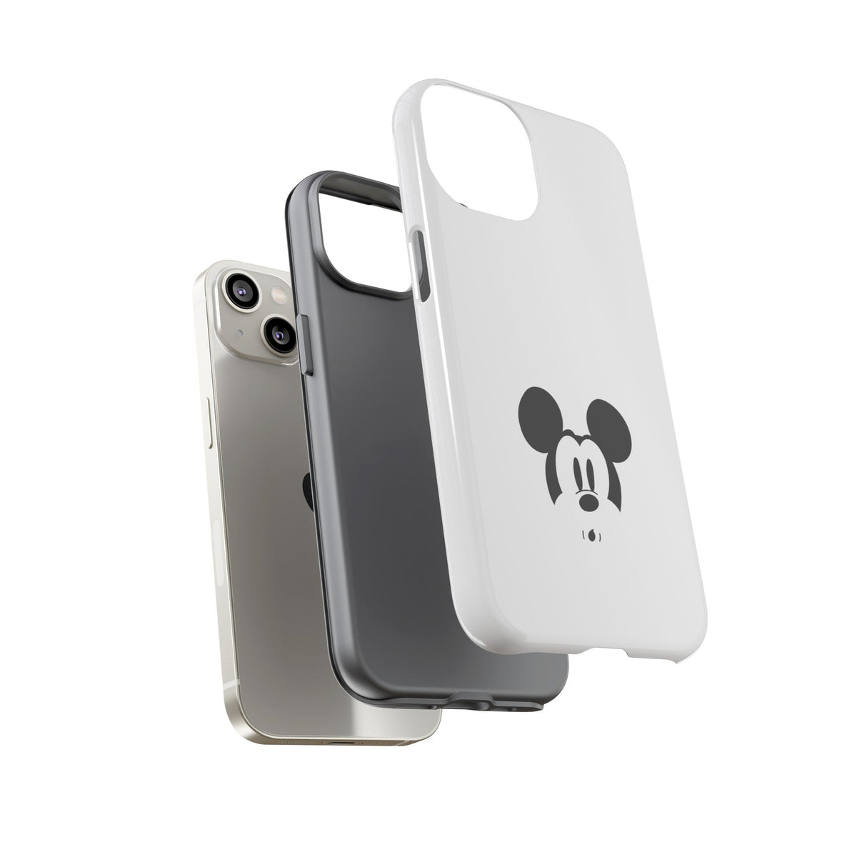 Mickey Face Phone Case - Minimal Cute Cartoon Protective Tough Case