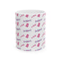 Candy Pattern Ceramic Mug – Pink Gummy & Wrapped Candy Coffee Cup (11oz/15oz)