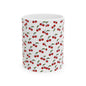 Cherry Pattern Ceramic Mug — Cute Red Cherry Coffee Cup (11oz, 15oz)
